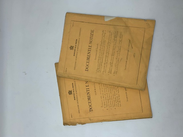 Ministero della Marina. Direzione generale d'artiglieria e torpedini. Documenti e notizie. Fascicoli I e II